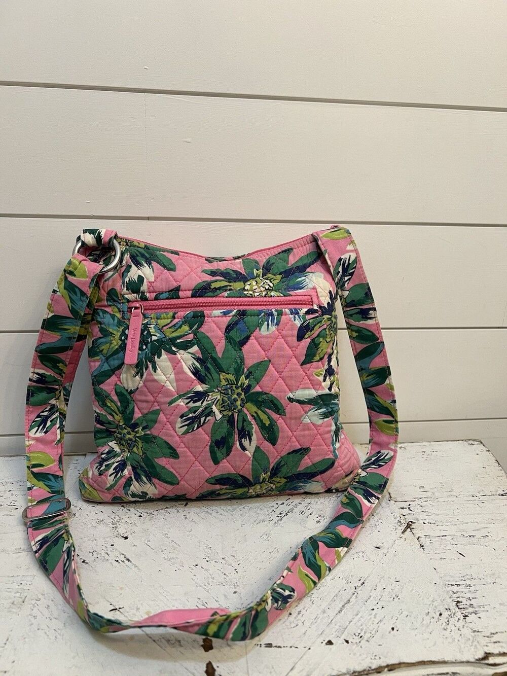 Vera Bradley Hipster Crossbody Tropical Paradise Print Pink Floral